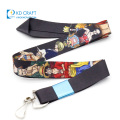 Free sample cheap custom polyester silk screen logo printed neck strap lanyard with buckle